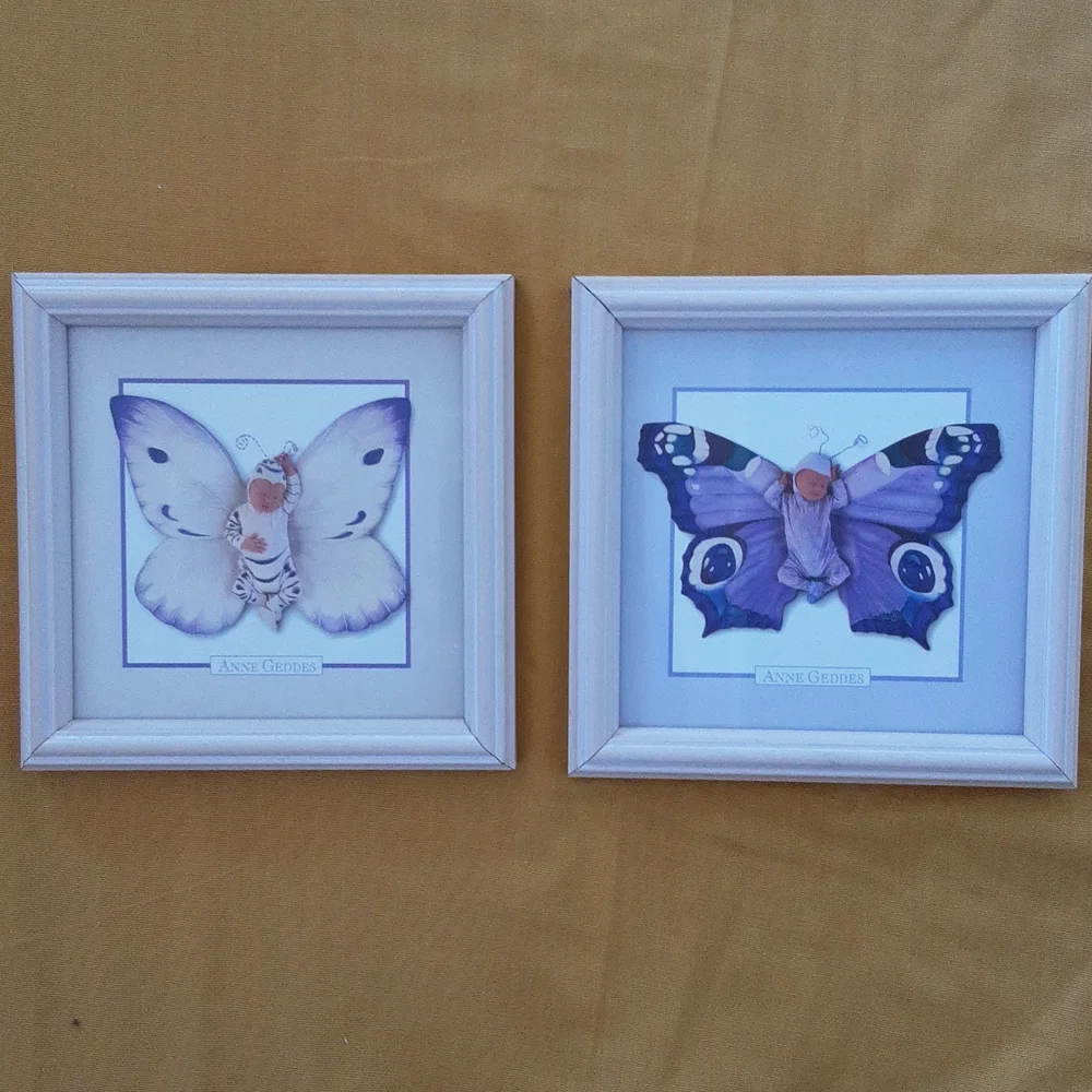 ✨️ANNE GEDDES - set of two butterfly lithographs